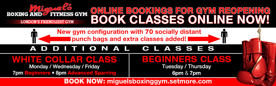 Book classes online at miguels boxing gym 